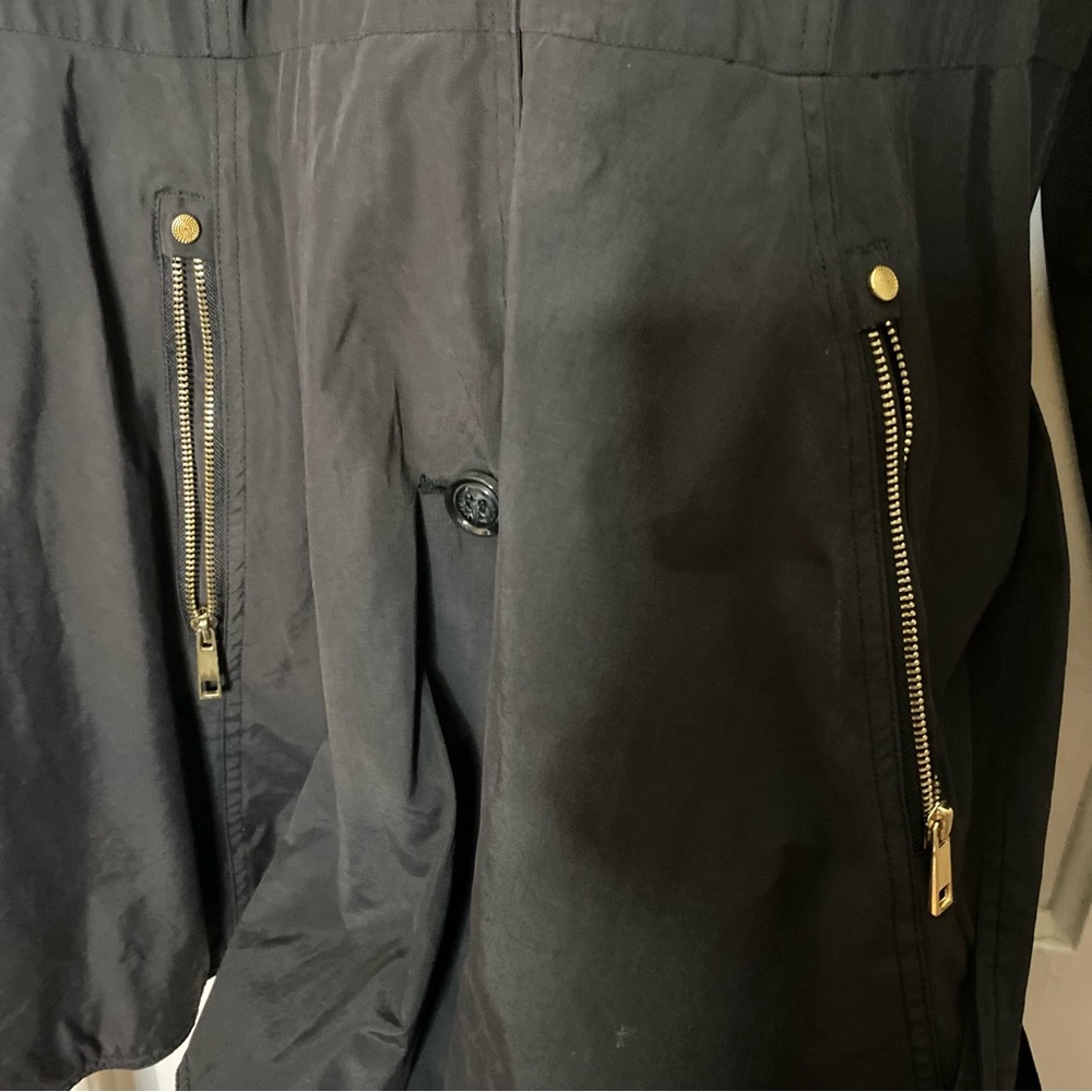 VINTAGE INC INTERNATIONAL CONCEPTS size 1X casual cropped waist tie trench coat - Picture 5 of 10